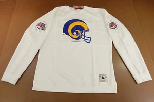 St Louis Rams Mitchell & Ness Mens XXL White Rings VIP Crew Neck Sweatshirt NWT - Picture 1 of 12
