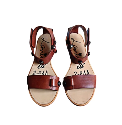 Lanvin 2011 Brown Leather Flat Sandals Size 39.5 - Image 1 of 4