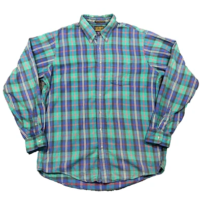 Vintage Eddie Bauer Bainbridge Flannel Shirt Mens XL Tall USA Made Hiking Camp - Image 1 of 4