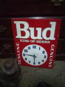 Budweiser "BUD KING OF BEERS" Wanduhr aus Blech - Bild 1 von 1