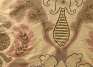 DESIGNERS GUILD Giacosa Printed Silk Taupe Gold Metallic Pink Remnant UK New - Picture 1 of 1