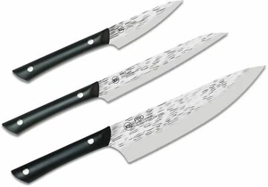Kai USA Professional Kitchen Knife Set AUS-6M Steel Blades Black POM Handle - Picture 1 of 1