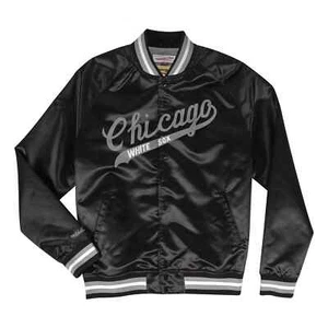 Mitchell & Ness MLB Chicago White Sox Black Lightweight Satin Jacket - Picture 1 of 2