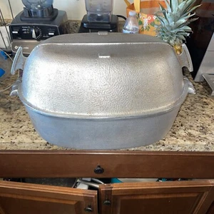 Guardian Service Turkey Roaster Hammered Aluminum Dutch Oven W/ Lid 19” Vintage - Picture 1 of 5