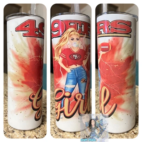N F l  girl tumbler Niners Cover