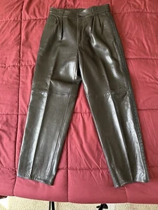 Gianni Versace 90’s Vintage Authentic Black Leather Pants Made In Italy, Size 32 - Bild 1 von 7