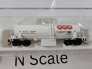 Atlas N Scale United Clays Kaolin Tank Car WBB ACFX #75681 - Picture 1 of 3
