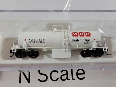 Atlas N Scale United Clays Kaolin Tank Car WBB ACFX #75681 - Image 1 of 3
