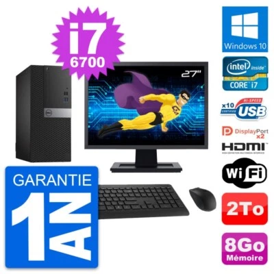 PC tour Dell 7040 Bildschirm 27 " Core i7-6700 RAM 8Go Disc 2To HDMI Windows 10 - Bild 1 von 4
