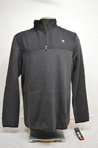 NEW Men's FILA SPORT 2.0 FLEECE KNIT 1/4 Zip Pullover Gray/Black  LARGE - Picture 1 of 7