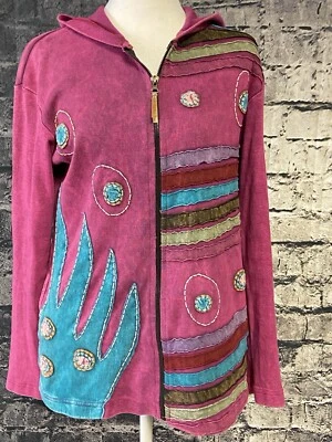 Kyiber Outwear Womens Hoodie Medium Purple Boho Casual Soft Relax Cozy Vtg - Image 1 of 4