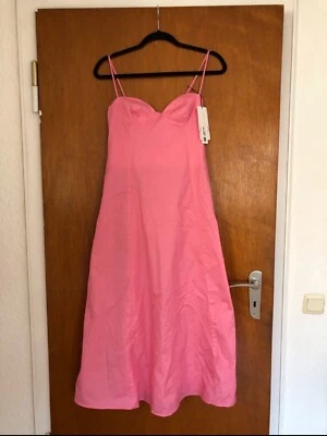 Zara 100% cotton summer midi dress in pink - Bild 1 von 3