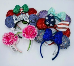 Disney Parks Minnie Ears SET OF 6 LOT 2020 HM Mermaid Peppermint Peony NEW - Picture 1 of 4