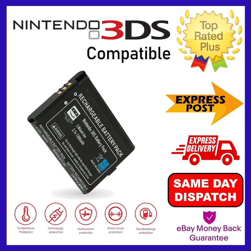 REPLACEMENT BATTERY FOR NINTENDO 3DS CONSOLE 1300MAH WITH SCREWDRIVER  - NEW   - Image 1 of 1