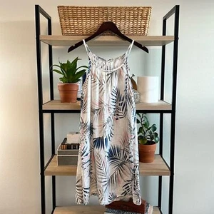 LUNGO L'ARNO 100% Linen Strappy Tropical Cover-up/Dress Made In Italy, Small - Picture 1 of 9