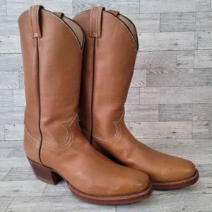 Vintage Tony Lama Western braun Kalbsleder Leder Campus Cowboystiefel Größe 10,5 - Bild 1 von 9