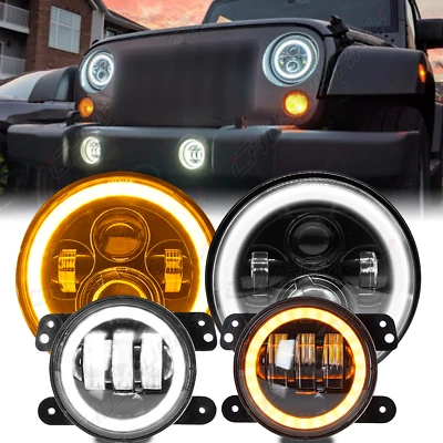 Fit Freightliner Century Class 7'' LED Projector Headlight Hi/Lo & 4'' Fog Light - Image 1 of 4