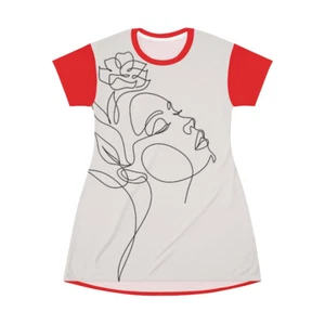 All Over Print T-Shirt Dress The Woman - Picture 1 of 5