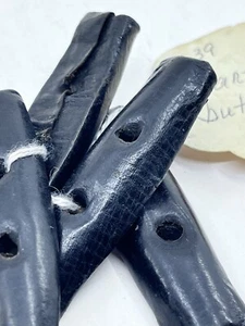 1800s Antique LEATHER Toggle BUTTONS For SHOES (?) Primitive 2.25" x 0.5" VGC - Picture 1 of 12