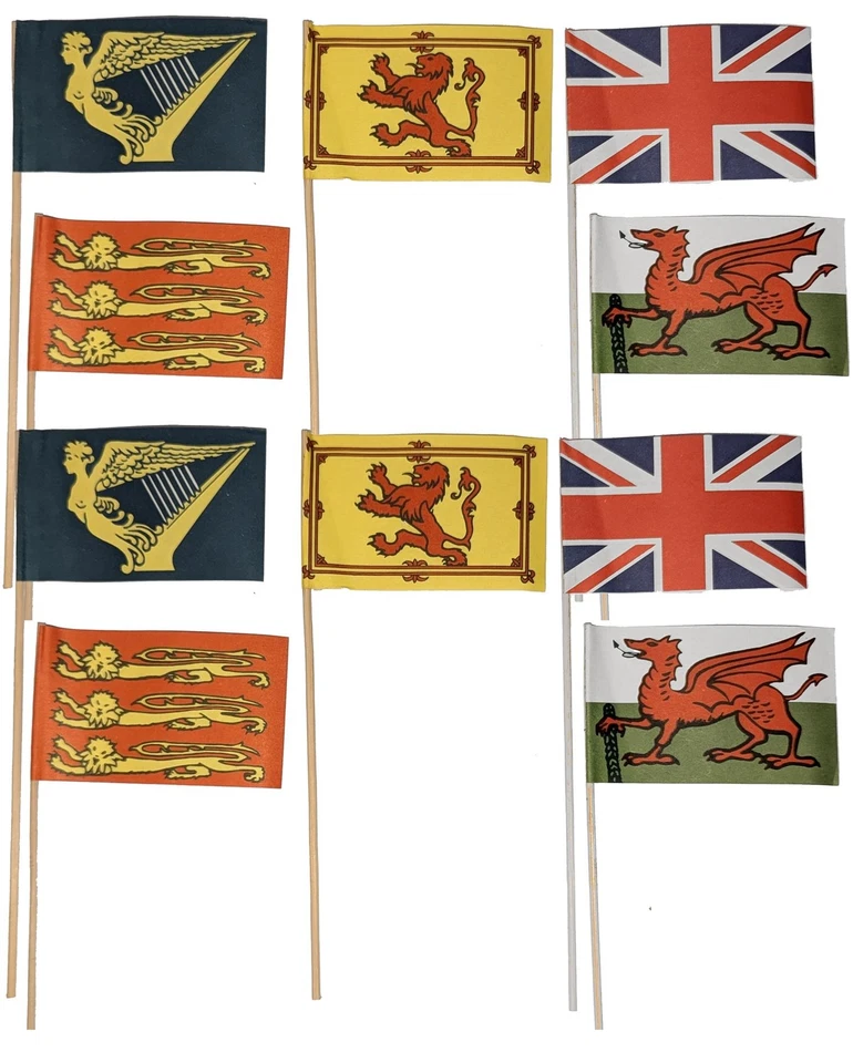 x10 Traditonal Minature Country Themed Beach Seaside Sandcastle Flags - Image 1 of 1