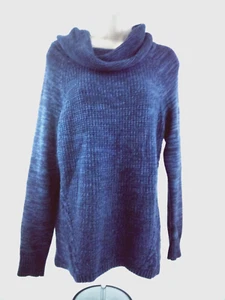 Croft & Barrow Damen Wasserfallausschnitt Pullover Baumwollmischung Blau Sweater M - Bild 1 von 13