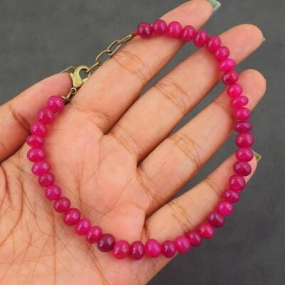 Most Brilliant 63.00 Carats Pink Ruby Beaded Wonderful  Bracelet AK 46 E528 - Image 1 of 3