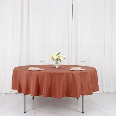 90-Inch Polyester Round Tablecloth Decoration Supplies Dinner Wedding Linens - Image 1 of 2