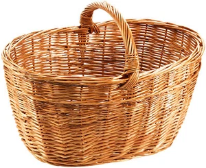 Autokorb Weidenkorb Einkaufskorb Picknickkorb Tragekorb mit Griff gekochte Weide - Bild 1 von 3