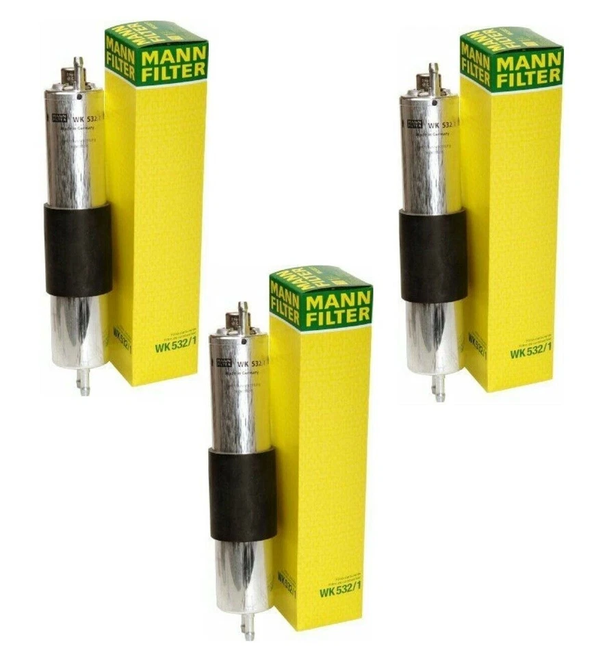 Conjunto 3 filtros de combustível gasolina Mann para BMW E46 330Ci 330i 330Xi E36 Z3 3.0 L6 - Imagem 1 de 1
