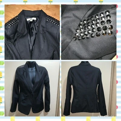 Ya Los Angeles Women's SZ S Black Casual Blazer w/ Studs  - Image 1 of 4