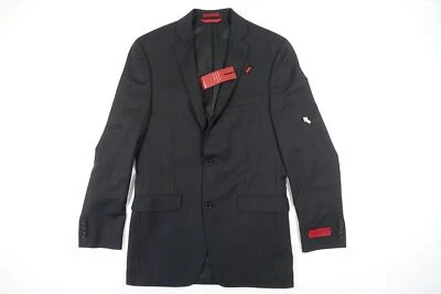 ALFANI PIN STRIPED BLACK 38 LONG WOOL BLEND BLAZER SUIT TOP JACKET MENS DEFECT - Image 1 of 4