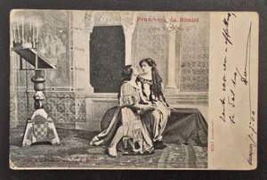 Cartolina Viaggiata Opera Lirica Francesca da Rimini Atto V Fp BN Anno 1904 - Bild 1 von 2