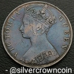 Hong Kong 1 Cent 1877. KM#4.1. Bronze Large One Penny coin. Queen Victoria.  - Picture 1 of 7