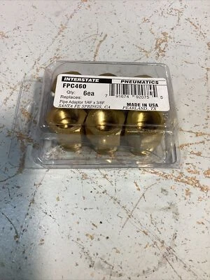 6 Parker Interstate #FPC460 Brass Pipe Adaptor 1/4”F x 3/8”F - Image 1 of 4