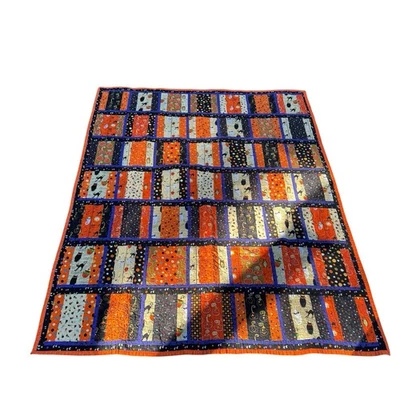 Vintage  Halloween Themed Quilt Motif Patchwork Bedding Blanket Queen Size ￼ - Image 1 of 4