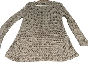 Lucky Brand beige lockerer Strickpullover Damen Gr. Medium Nylonmischung schön - Bild 1 von 4