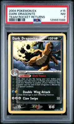 2004 POKEMON EX TEAM ROCKET RETURNS #15 DARK DRAGONITE PSA 7 - Image 1 of 2