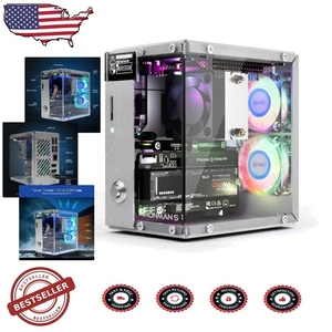 Raspberry Pi 5 Case NVMe M.2 SSD AI Accelerator Tower Cooler RGB OLED - Picture 1 of 11