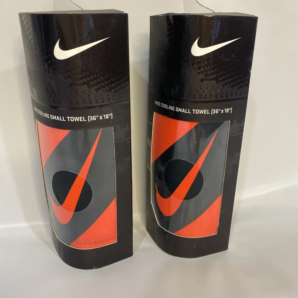 "2 cajas de toalla de enfriamiento Nike roja/negra talla pequeña 36"" X 18"" nueva en caja" Foto 1 de 4