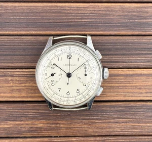 Montre Homme Lebois & Co Vintage Chrono Roue Colonne Fonctionnelle 36Mm - Picture 1 of 8