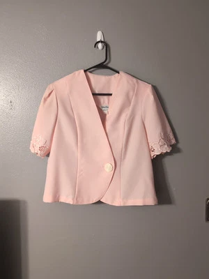 Blazer Anthony Richards Rosa Vintage Talla 18 EE. UU. Manga Corta Almohadillas para el Hombro  Foto 1 de 4