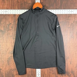 Nike Pullover 1/4 Long Sleeve Training Shirt Pro Dri FIT Run Black Women’s Large - Picture 1 of 8
