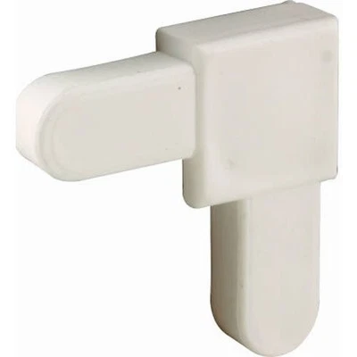 Marco de pantalla esquina, plástico, corte cuadrado, blanco, 5/8 x 1/4 pulgadas, paquete de 20 Foto 1 de 3