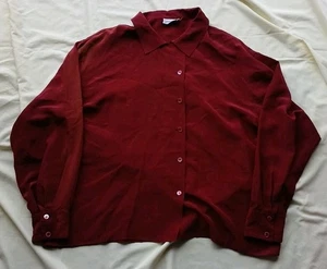 Calvin Klein Damen Seidenhemd Rubinrot Größe 12 - Bild 1 von 3