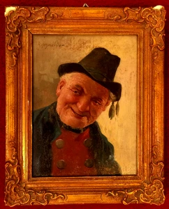 Kleines Ölbild, Portrait eines Mannes, signiert „Th. Schneider“, gerahmt - Picture 1 of 4