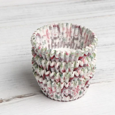  100 Stück Weihnachts-Cupcake-Förmchen, Cupcake-Förmchen, ölbeständiges - Bild 1 von 4