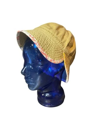 Новый J. CREW желтовато-коричневый Cloche хлопок шляпа цветочный белый отделки новый без ЯРЛЫКОВ - Изображение 1 из 4