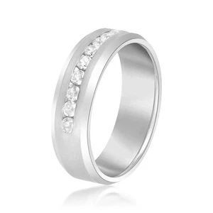 ¡Gran oferta! Alianza de boda redonda de diamantes cultivados en laboratorio de 0,50 quilates DE/VS 0,50 quilates en platino - Imagen 1 de 13