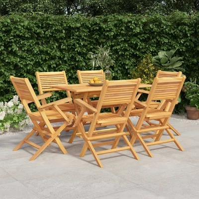 Garten Essgruppe Gartenmöbel Sitzgruppe Gartengarnitur Massivholz Teak vidaXL - Bild 1 von 4