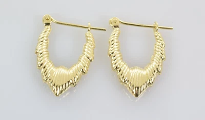 Textured Huggie Hoop Earrings in 14k Yellow Gold - Image 1 of 3